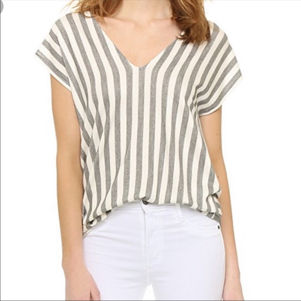 Alice + Olivia- Air Striped Short Sleeve Tee